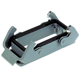 Harting Bulkhead housing, double locking, dust grey, size 16B Harting